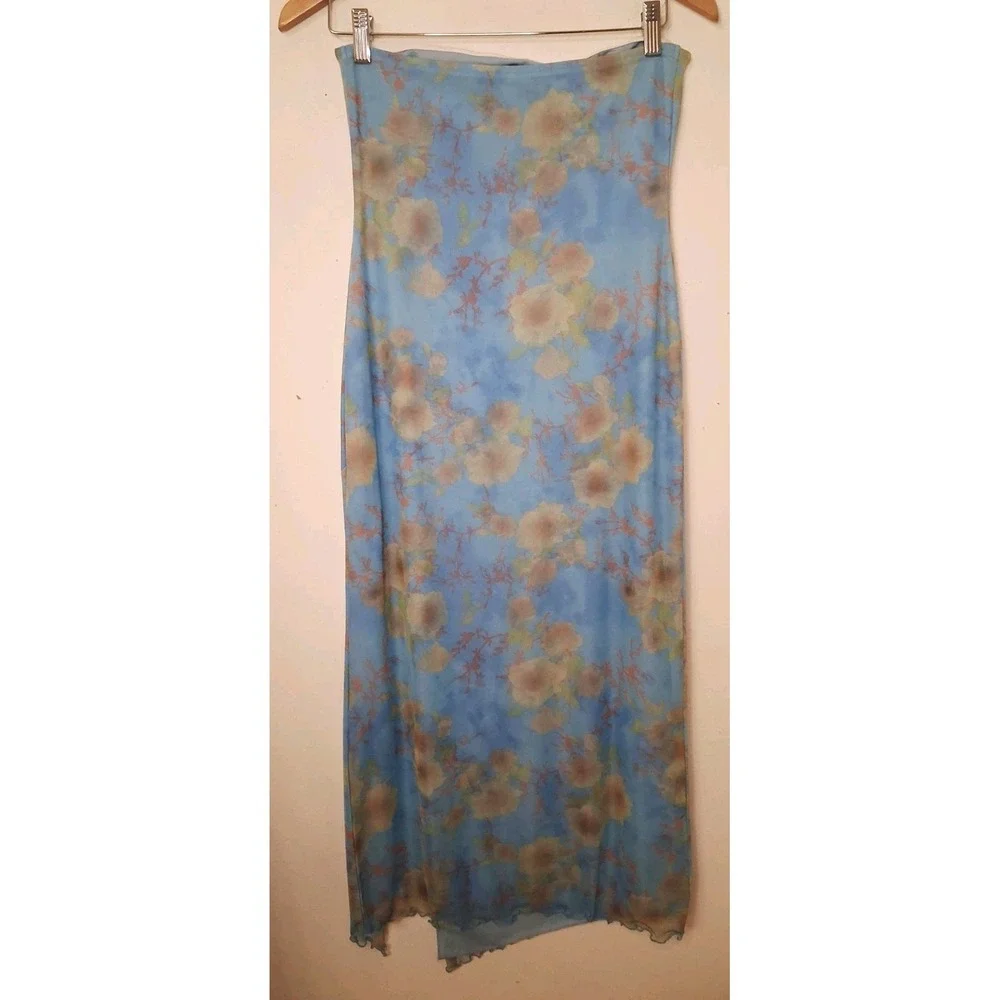 Urban Outfitters Samara Mesh Strapless Midi Dress Blue / Women's Size‎ M NWOT - Picture 3 of 8
